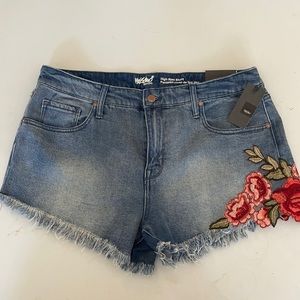New with Tags Denim Shorts with Rose Detail